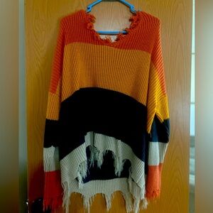 Striped Sweater with back cut out